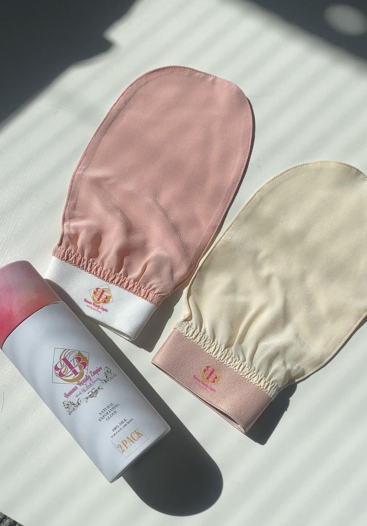 100% silk exfoliating glove. Face and Body. Premium Quality.