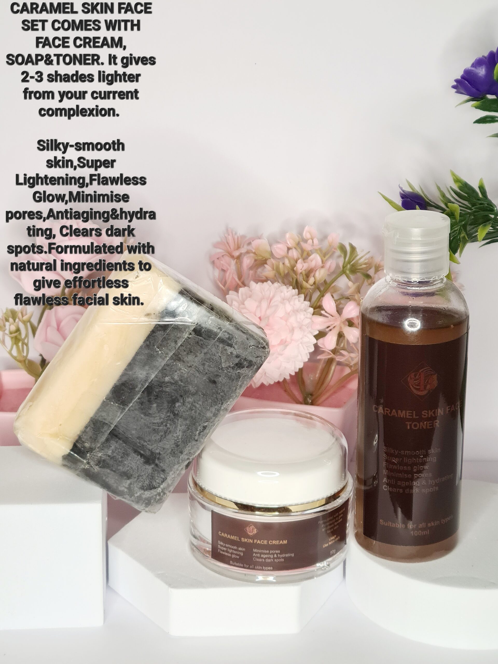 Caramel Face Cream, Toner, and face soap. Multi listing
