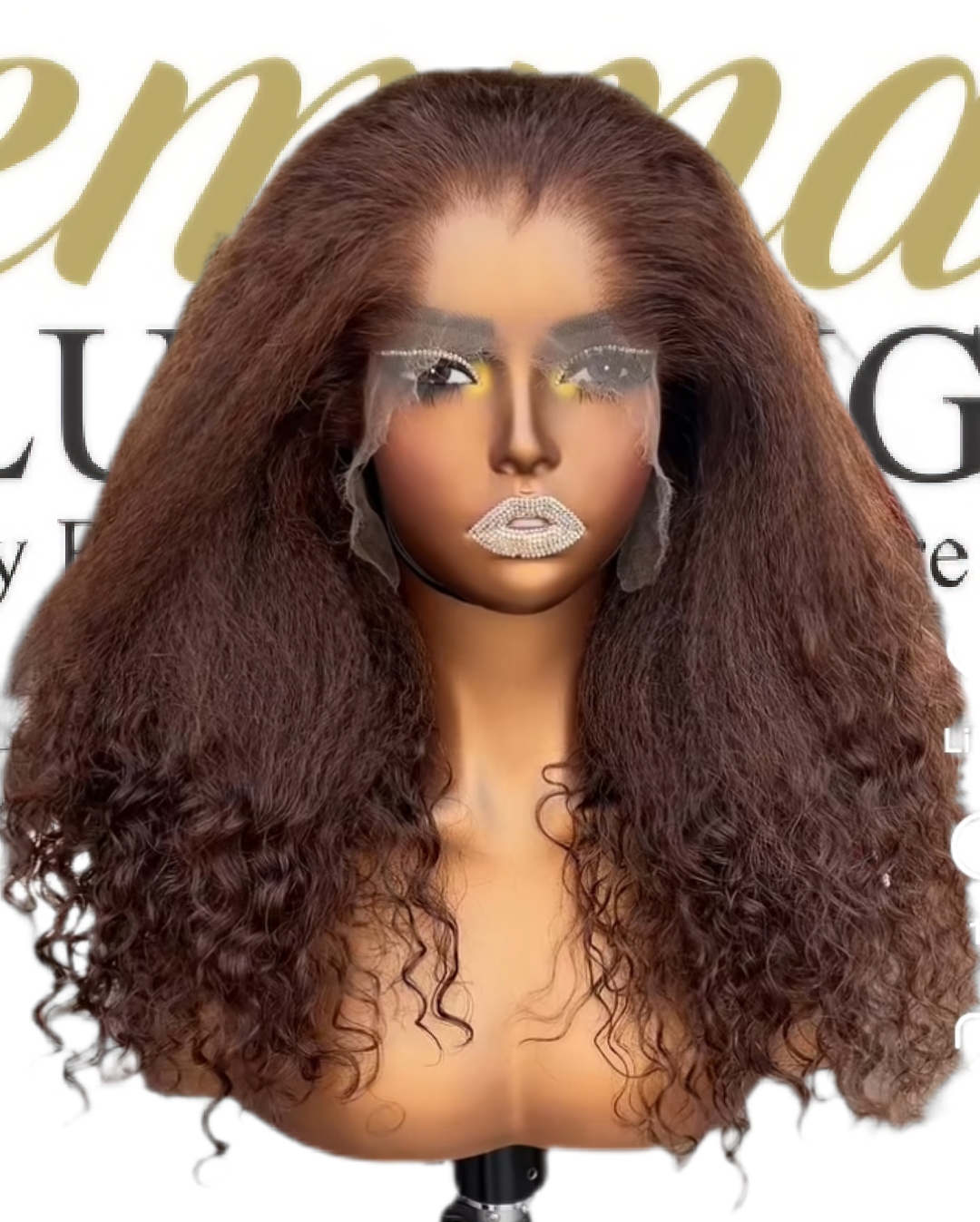 Raw virgin human hair. HD Lace 9by6 Closure kinky straight with curly tips #4. 180% density 18inches Glueless PRE-ORDER - Image 3