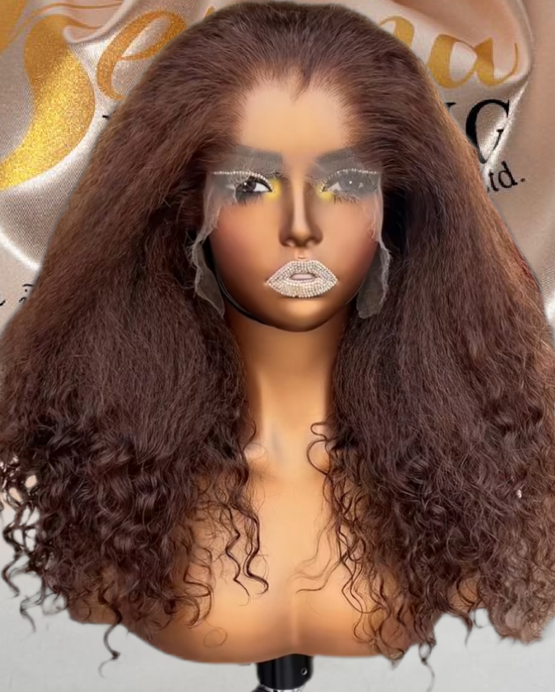 Raw virgin human hair. HD Lace 9by6 Closure kinky straight with curly tips #4. 180% density 18inches Glueless PRE-ORDER - Image 2