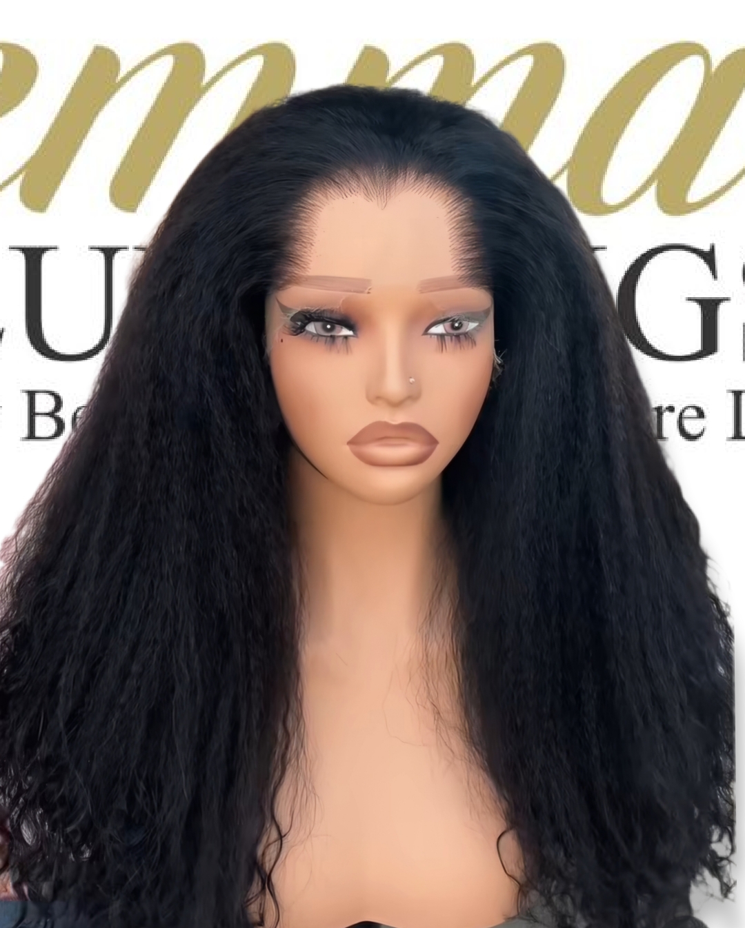 HD lace 9by6 Closure. Raw virgin human hair kinky straight with curly tips 180% density. 18inches. PRE-ORDER 10-14DAYS - Image 3