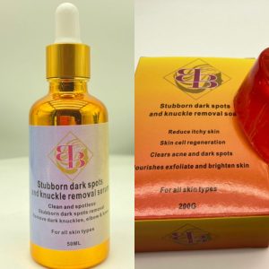 Stubborn dark spots and knuckle removal serum 50ml + Soap 200g