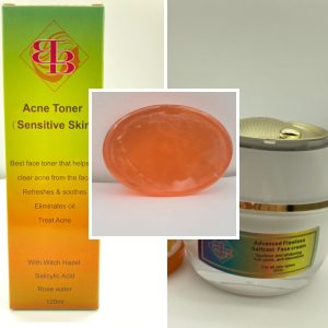 Acne and pimple Treatment Trio set. Face cream + Toner + soap