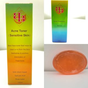 Acne and pimple Treatment Trio set. Toner+serum +soap