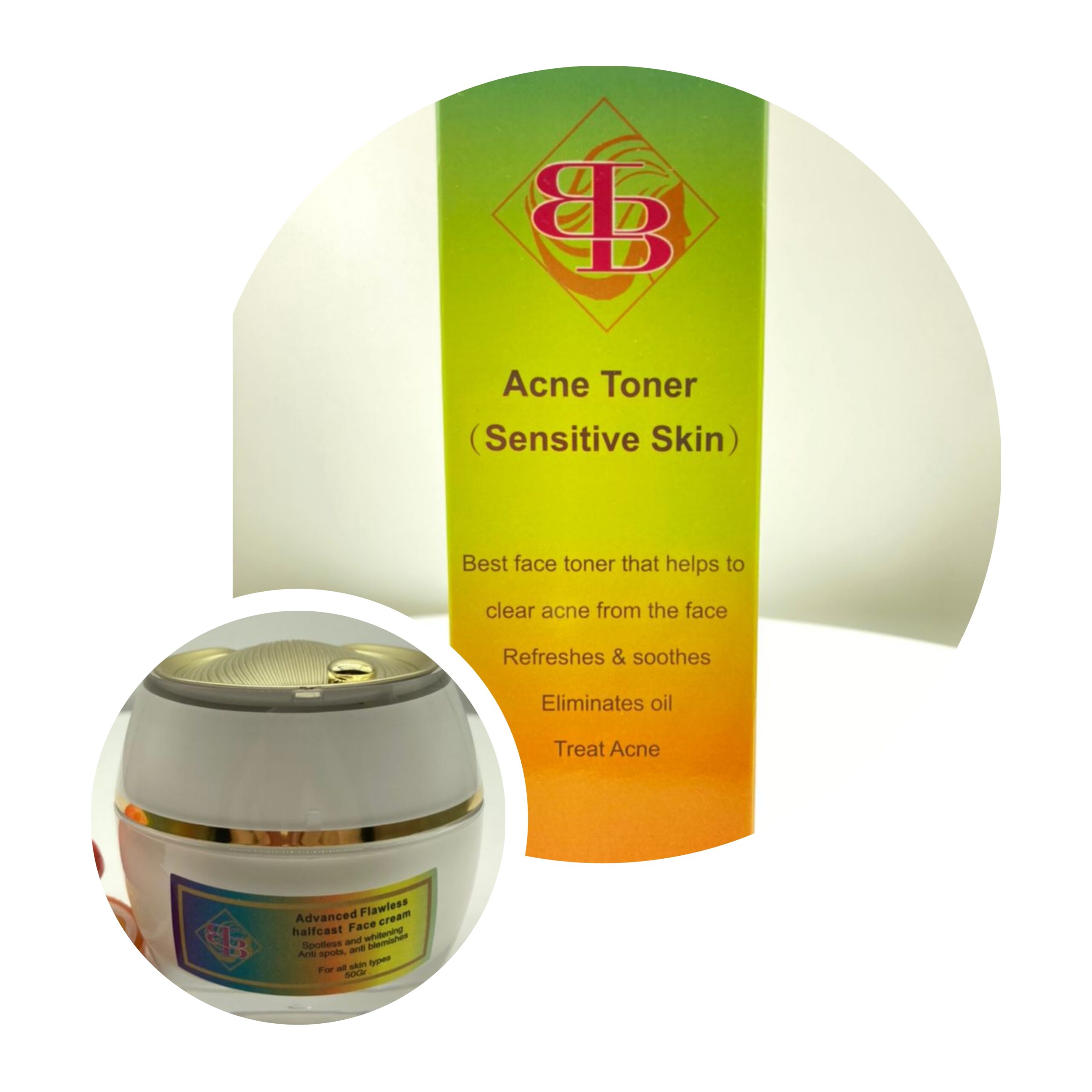 Acne and pimple Treatment duo set. Toner +face Cream