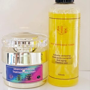 Advanced whitening treatment face cream + whitening facial toner 2n1