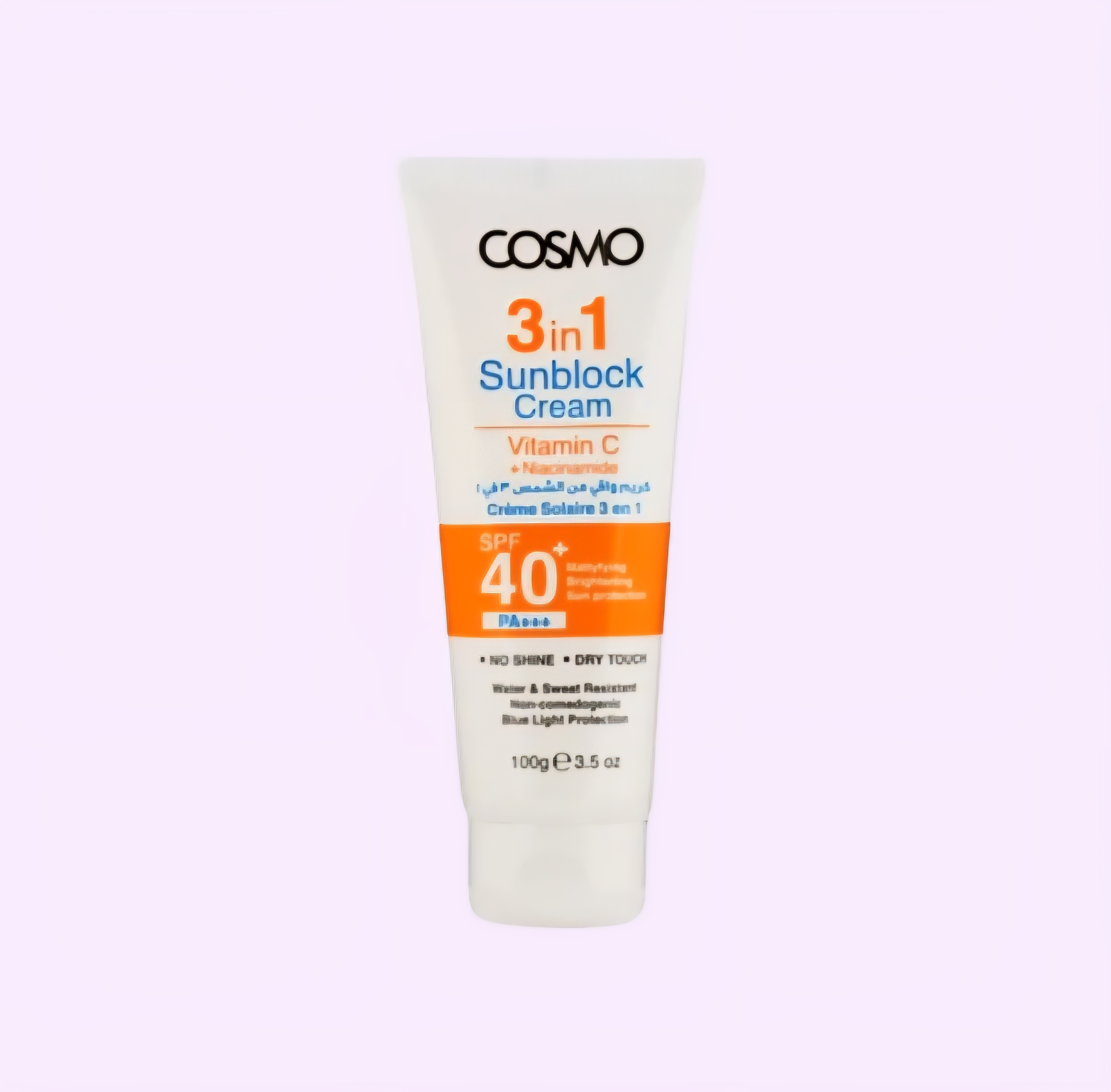 Cosmo 3 In 1 Sunblock Cream Vitamin C + Niacinamide. UVA +UVB Broad Spectrum. Suitable for oily skin 100ml - Image 2